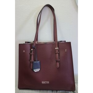 Reaction Kenneth Cole Burgundy Pebbled Tote Bag
